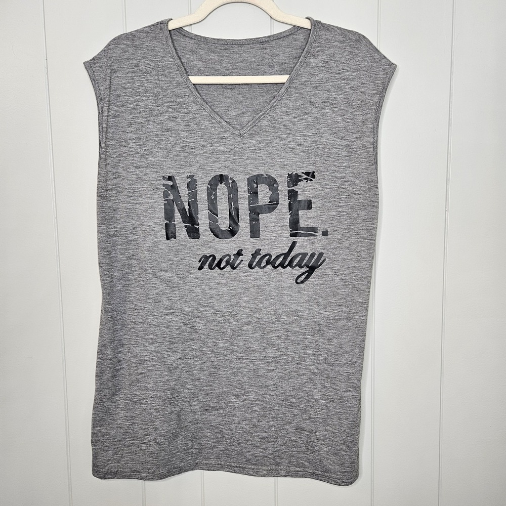 TANK TOP GREY Nope Not Today Cute